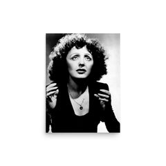 Edith Piaf poster on a plain backdrop in size 12"x16".