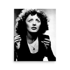 Edith Piaf poster on a plain backdrop in size 16"x20".