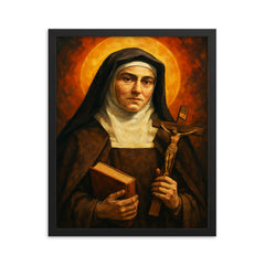Edith Stein framed print on a plain backdrop in size 16"x20".