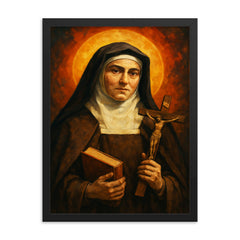 Edith Stein framed print on a plain backdrop in size 18"x24".