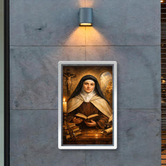 Edith Stein in Carmelite habit and books poster 2