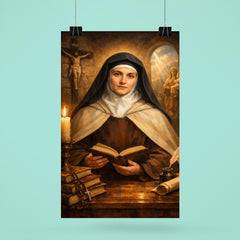 Edith Stein in Carmelite habit and books poster 6