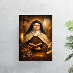 Edith Stein in Carmelite habit and books poster 7