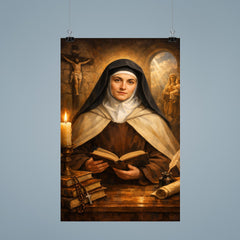 Edith Stein in Carmelite habit and books poster 9