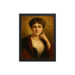 Edith Wharton framed print on a plain backdrop in size 12"x16".