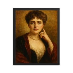 Edith Wharton framed print on a plain backdrop in size 16"x20".