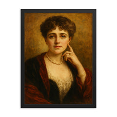 Edith Wharton framed print on a plain backdrop in size 18"x24".