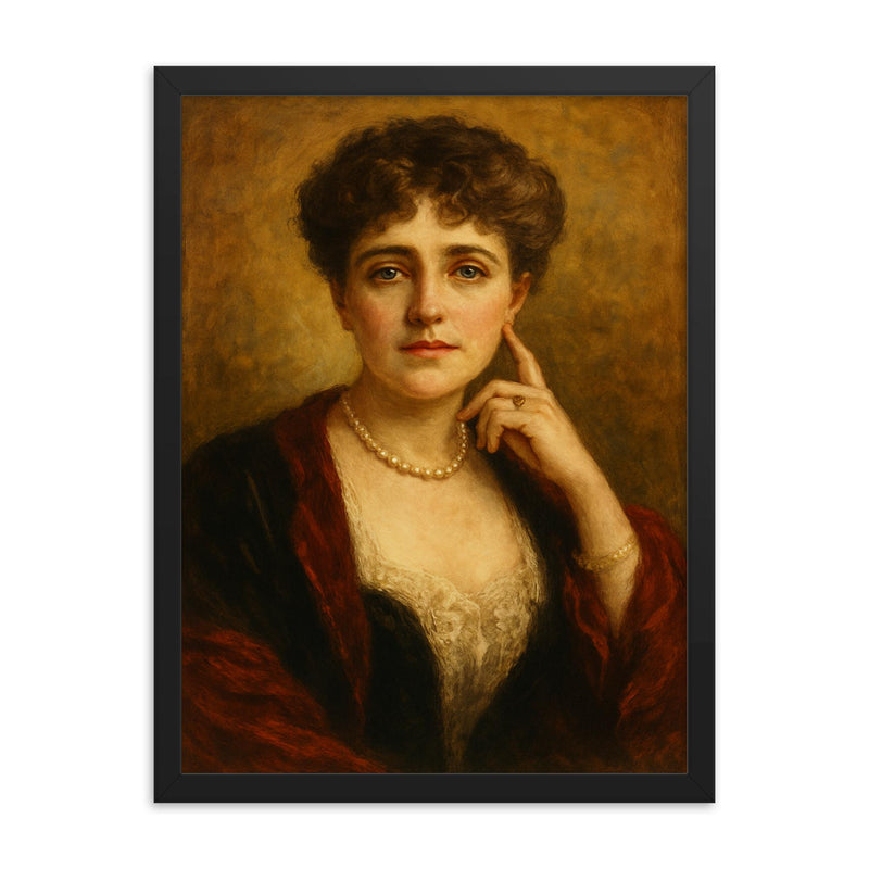 Edith Wharton framed print on a plain backdrop in size 18