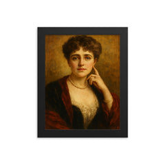 Edith Wharton framed print on a plain backdrop in size 8"x10".