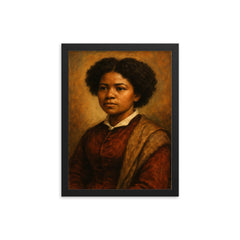 Edmonia Lewis framed print on a plain backdrop in size 12"x16".