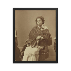 Edmonia Lewis framed print on a plain backdrop in size 16"x20".