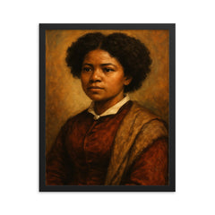 Edmonia Lewis framed print on a plain backdrop in size 16"x20".