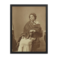 Edmonia Lewis framed print on a plain backdrop in size 18"x24".