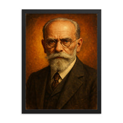 Edmund Husserl framed print on a plain backdrop in size 18"x24".