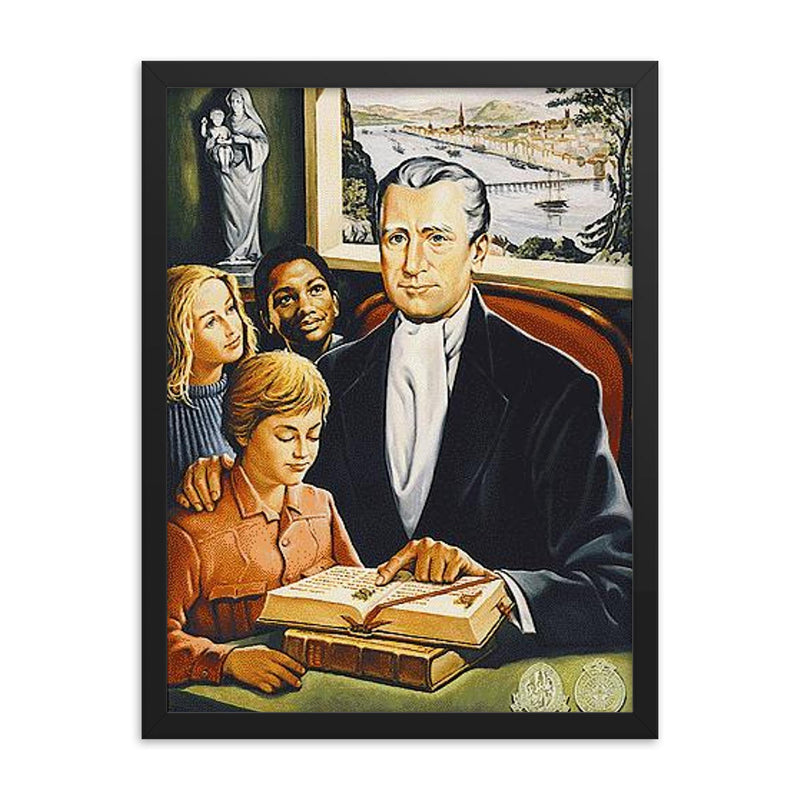 Edmund Ignatius Rice framed print on a plain backdrop in size 18