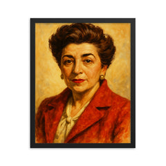 Edna Ferber framed print on a plain backdrop in size 16"x20".