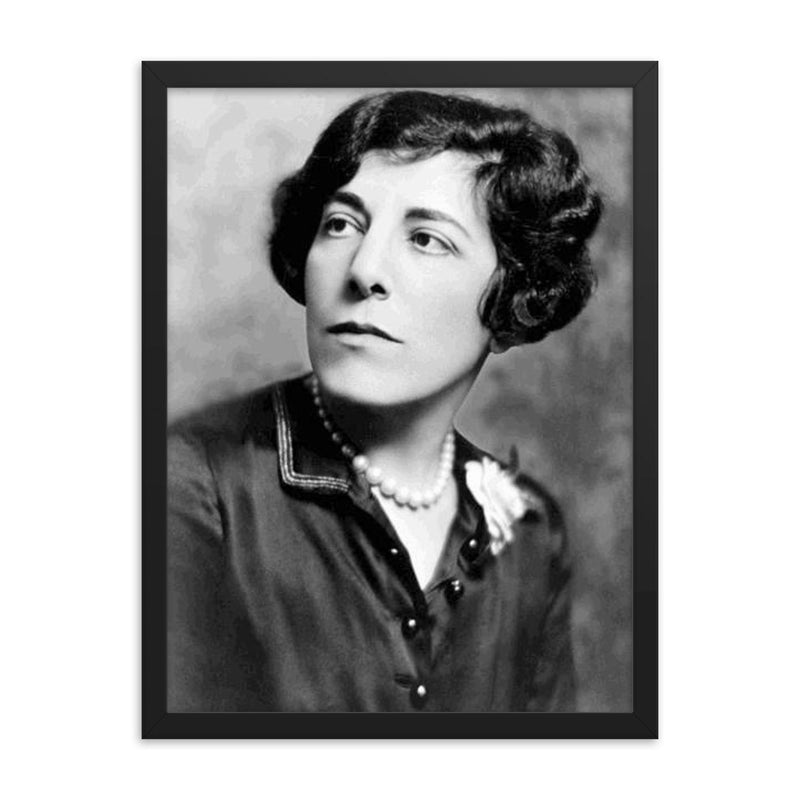Edna Ferber framed print on a plain backdrop in size 18