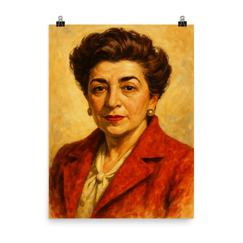 Edna Ferber poster on a plain backdrop in size 8