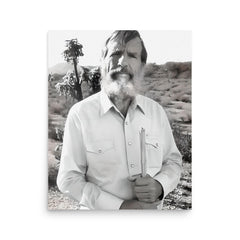 Edward Abbey poster on a plain backdrop in size 16"x20".