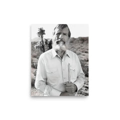 Edward Abbey poster on a plain backdrop in size 8"x10".