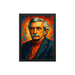 Edward Albee framed print on a plain backdrop in size 12"x16".