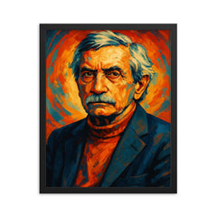 Edward Albee framed print on a plain backdrop in size 16"x20".