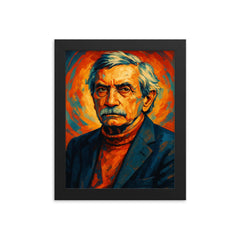 Edward Albee framed print on a plain backdrop in size 8"x10".