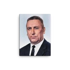 Edward Gierek canvas print on a plain backdrop in size 12"x16".