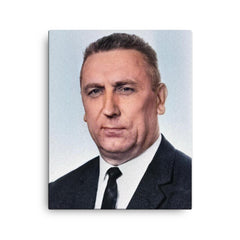 Edward Gierek canvas print on a plain backdrop in size 16"x20".