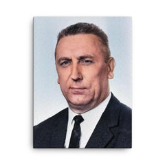Edward Gierek canvas print on a plain backdrop in size 18"x24".