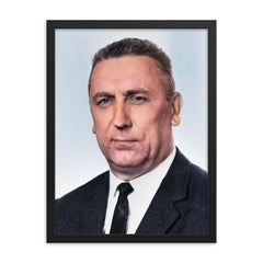 Edward Gierek framed print on a plain backdrop in size 18"x24".