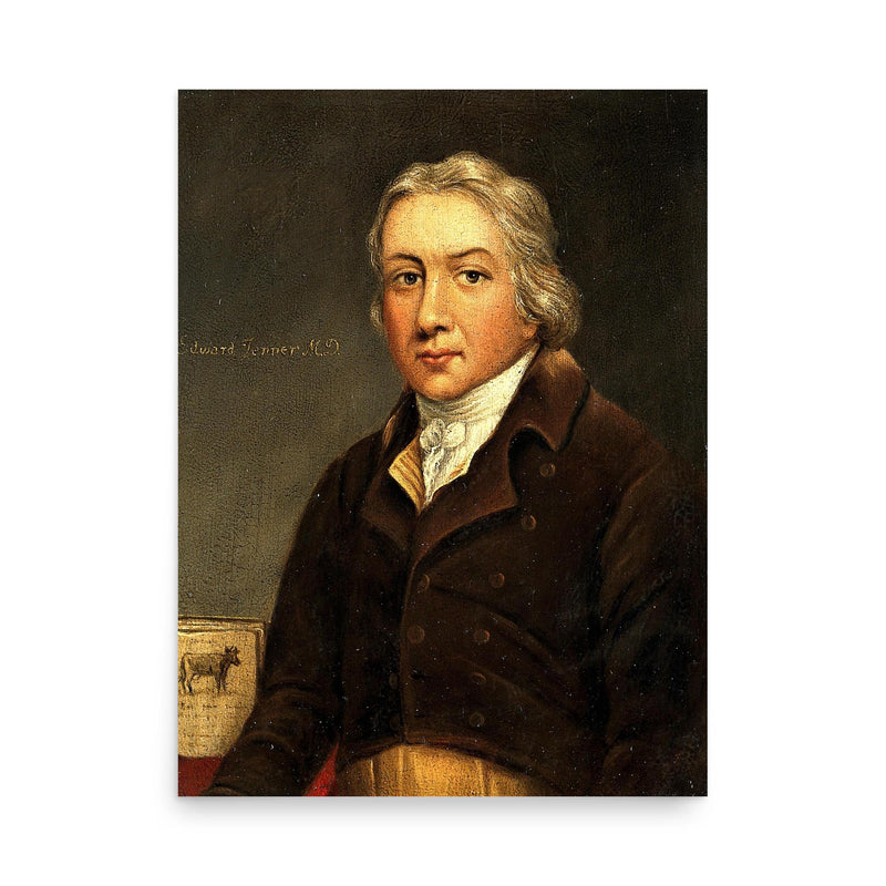 Edward Jenner poster on a plain backdrop in size 18