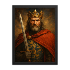 Edward Longshanks framed print on a plain backdrop in size 18"x24".