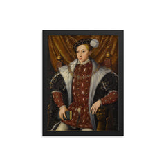 Edward VI of England framed print on a plain backdrop in size 12"x16".