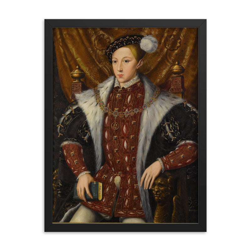 Edward VI of England framed print on a plain backdrop in size 18