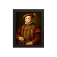 Edward VI of England framed print on a plain backdrop in size 8"x10".