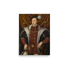 Edward VI of England poster on a plain backdrop in size 12"x16".