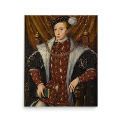 Edward VI of England poster on a plain backdrop in size 16"x20".