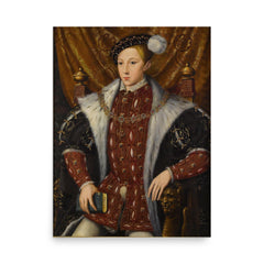 Edward VI of England poster on a plain backdrop in size 18"x24".