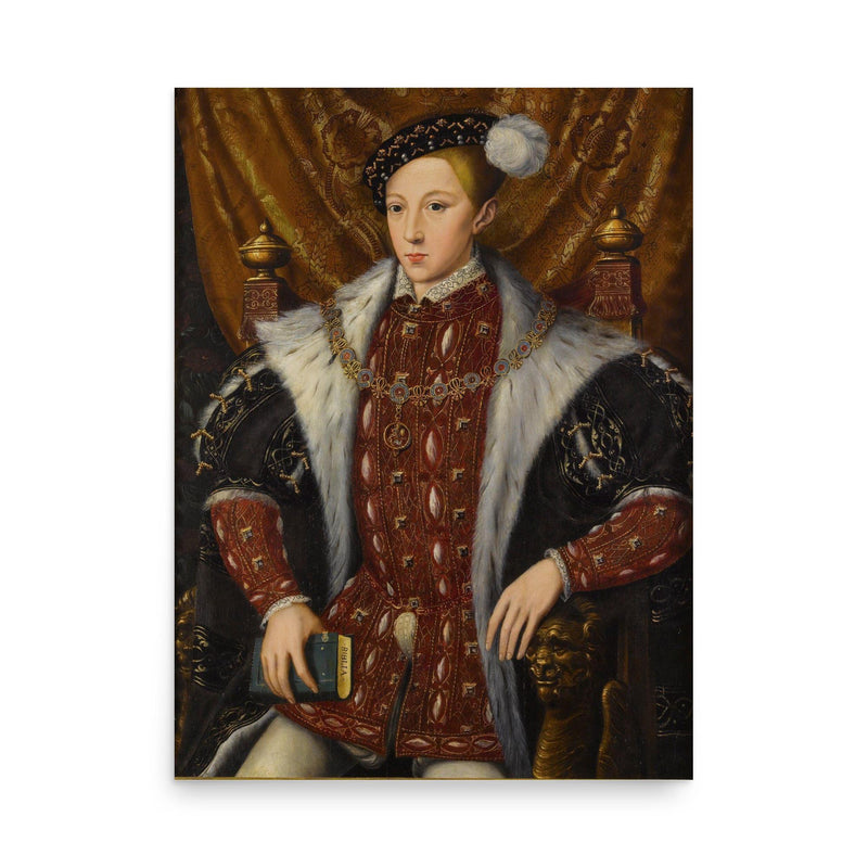 Edward VI of England poster on a plain backdrop in size 18