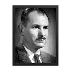 Edwin McMillan framed print on a plain backdrop in size 18"x24".