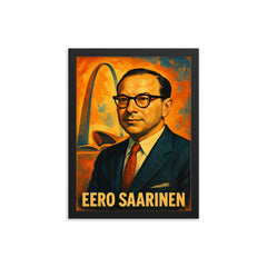 Eero Saarinen framed print on a plain backdrop in size 12"x16".