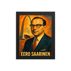 Eero Saarinen framed print on a plain backdrop in size 8"x10".