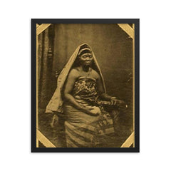 Efunroye Tinubu framed print on a plain backdrop in size 16"x20".