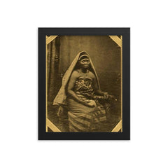 Efunroye Tinubu framed print on a plain backdrop in size 8"x10".