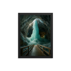 Eisriesenwelt Ice Cave Austria framed print on a plain backdrop in size 12"x16".