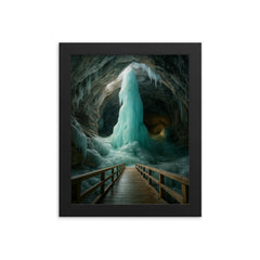 Eisriesenwelt Ice Cave Austria framed print on a plain backdrop in size 8"x10".