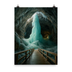 Eisriesenwelt Ice Cave Austria poster on a plain backdrop in size 8"x10".