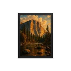 El Capitan Yosemite framed print on a plain backdrop in size 12"x16".