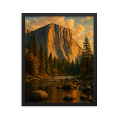 El Capitan Yosemite framed print on a plain backdrop in size 16"x20".